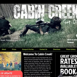 Cabin Creek Paintball website thumbnail