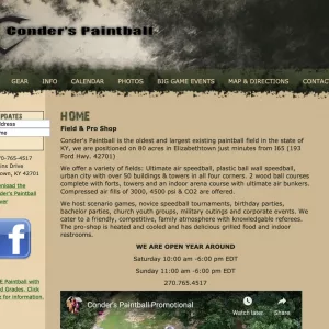 Conder's Paintball website thumbnail