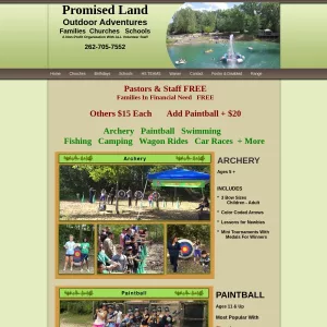 Promised Land Paint-Ball website thumbnail