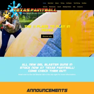 Texas Paintball website thumbnail