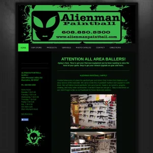 Alienman Paintball Supply website thumbnail