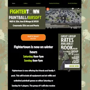 Fightertown Paintball Park website thumbnail