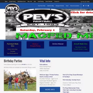 Pev's Paintball website thumbnail