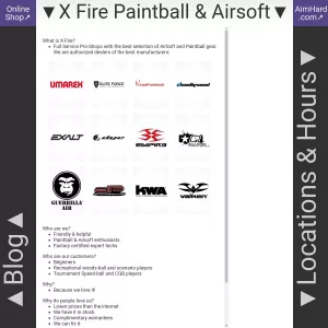 X-Fire Paintball & Airsoft website thumbnail