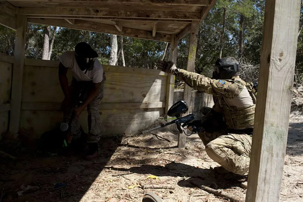 Teamwork is crucial for success in paintball.